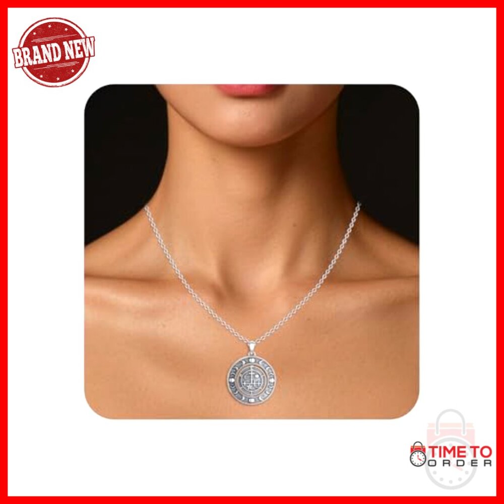 Sterling Silver Rotatable Moon Phase Pendant Neck… - image 2